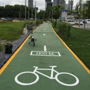 Bicycle Path at Bangkok Airport Rail Link Makkasan Station 4